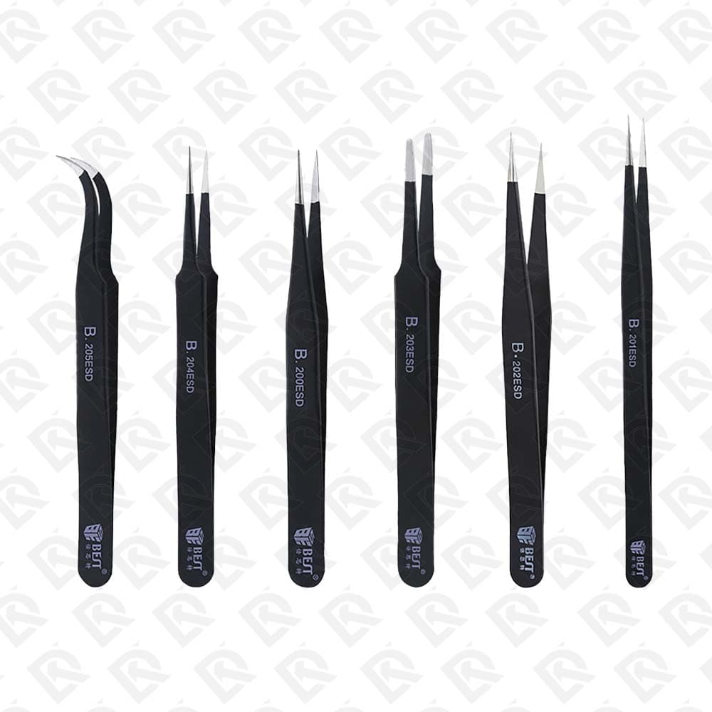 BESTOOL ESD ANTI STATIC STAINLESS STEEL TWEEZER SET TOOLS