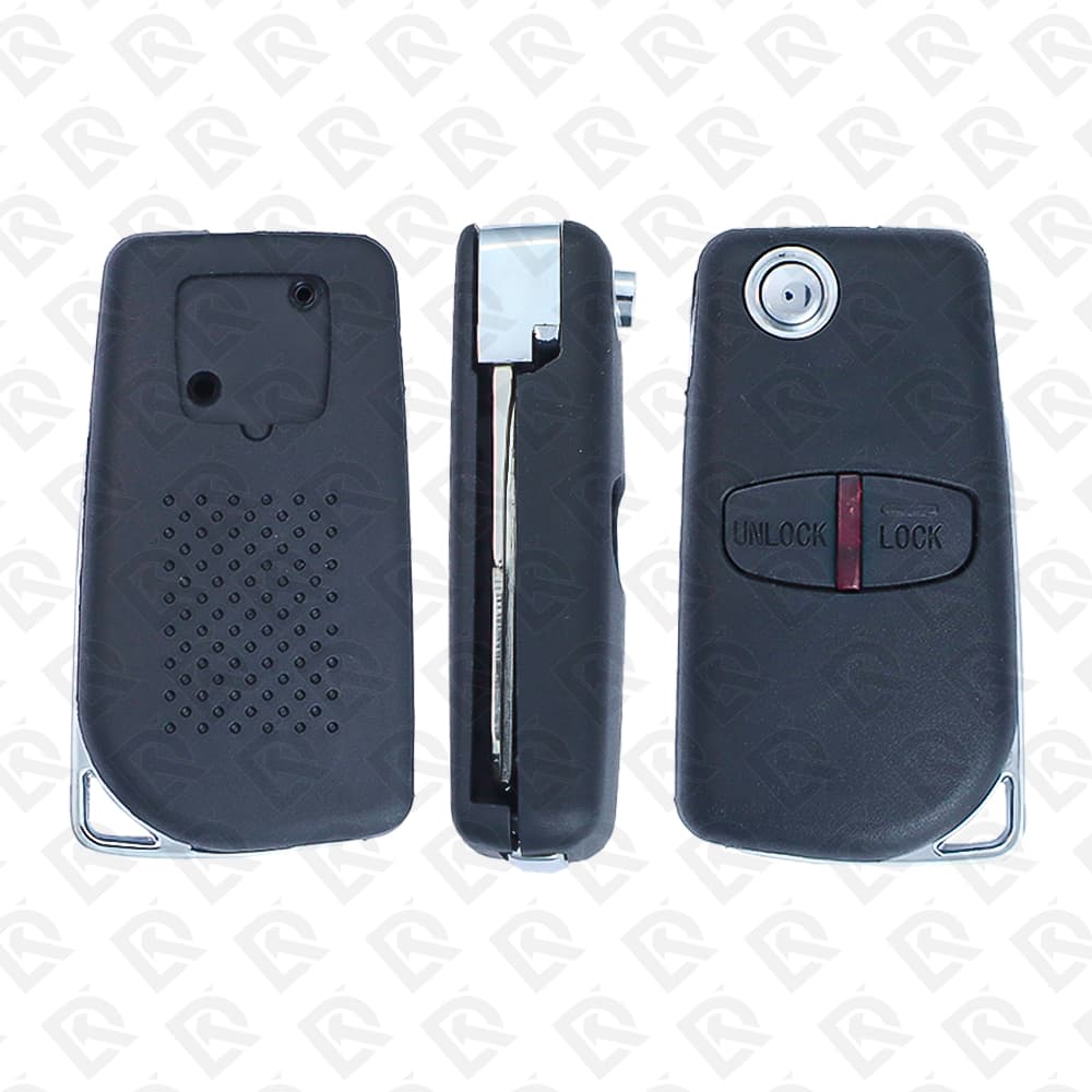 2005 - 2012 MITSUBISHI PAJERO REMOTE HEAD FLIP KEY SHELL MODIFY TYPE 2BUTTONS MIT8 BLADE
