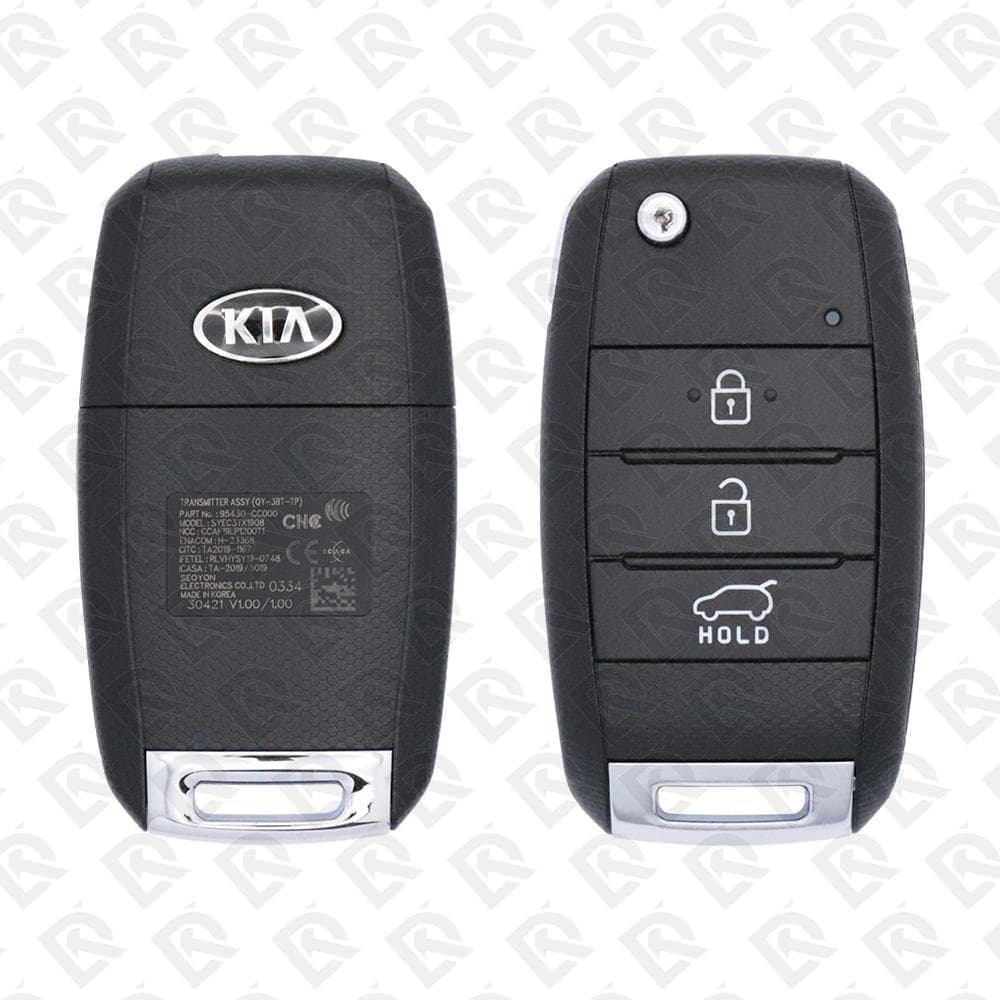 2021 - 2022 KIA SONET REMOTE HEAD FLIP KEY 3BUTTONS 433MHZ - 95430-CC000 W/B