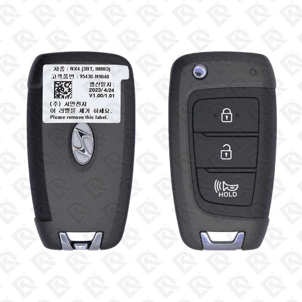 2021 - 2022 HYUNDAI TUCSON FLIP REMOTE KEY - 3BUTTONS -433MHZ - 95430-N9040 ORGINAL W/B