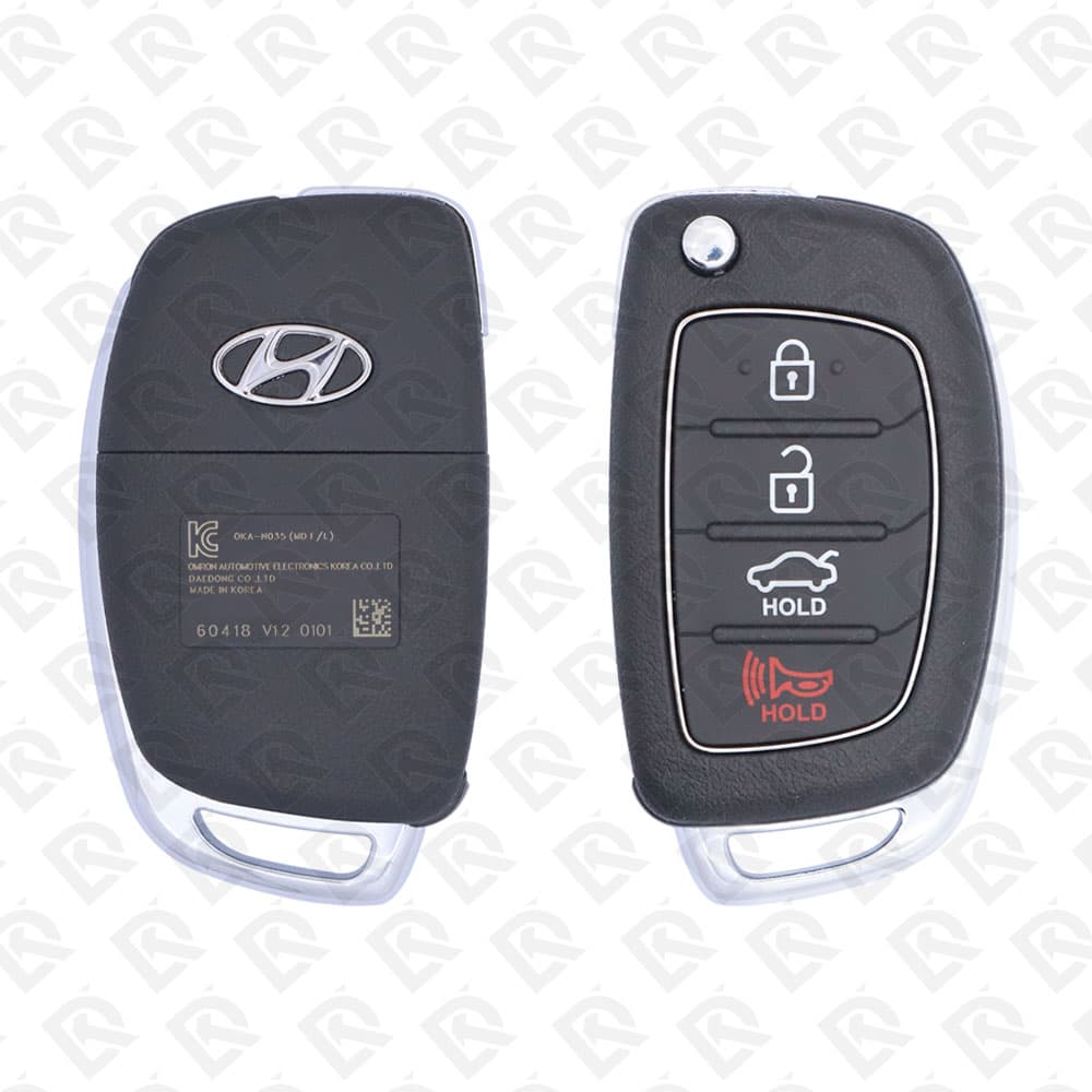 2014 - 2015 HYUNDAI ELANTRA FLIP REMOTE KEY - 4BUTTON - 433MHZ - 95430-3X300 ORGINAL