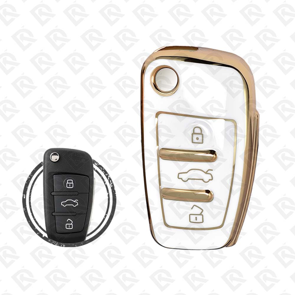 AUDI FLIP TPU SHELL 3BUTTONS  -  WHITE GOLD