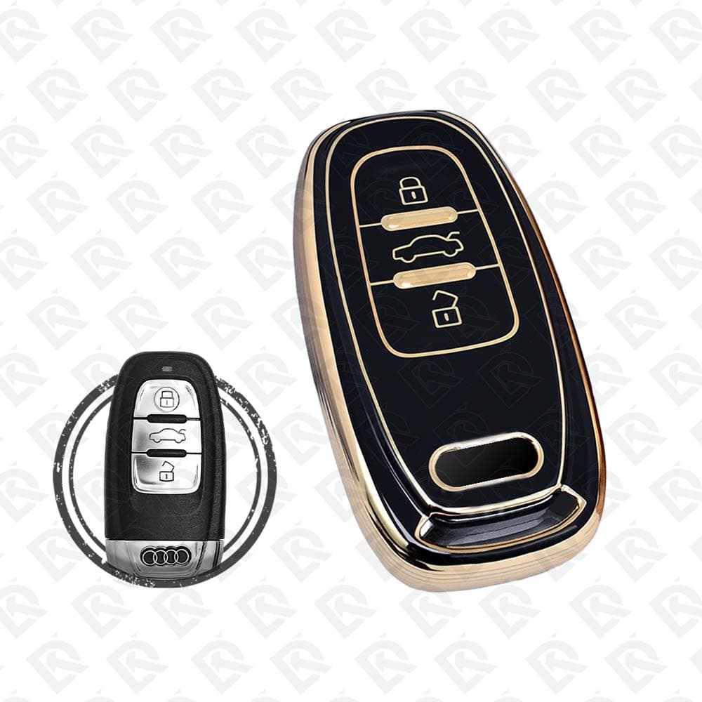 AUDI SMART TPU SHELL 3BUTTONS - BLACK GOLD