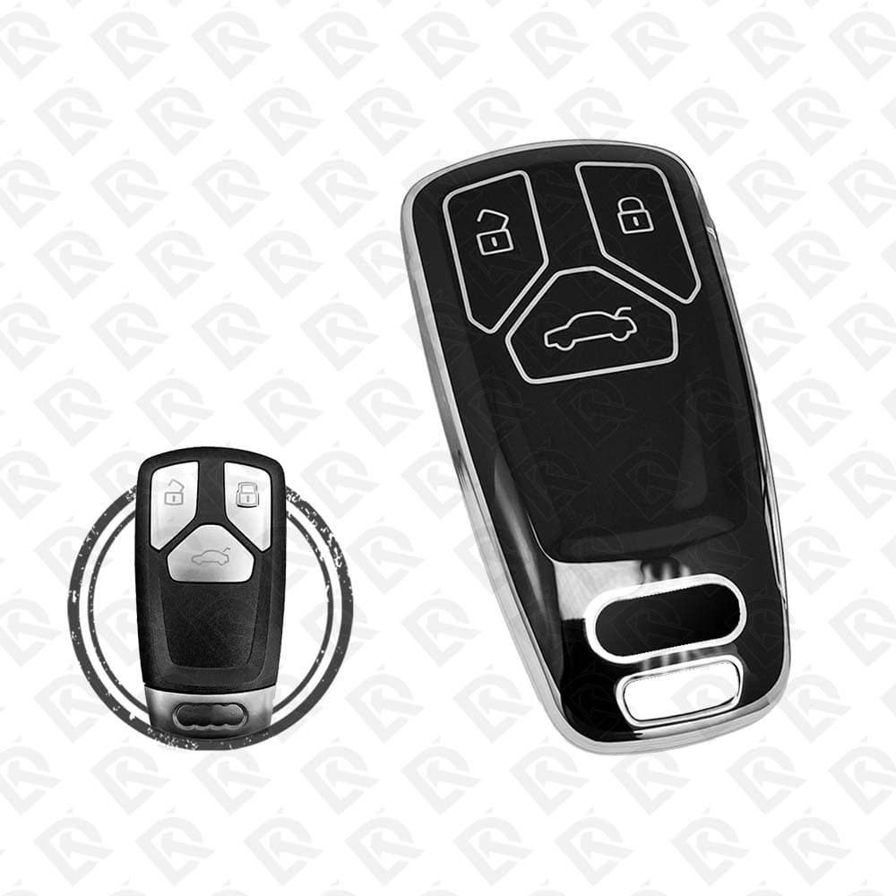 AUDI SMART TPU SHELL 3BUTTONS - BLACK CHROME
