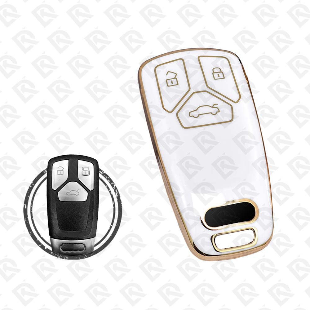 AUDI SMART TPU SHELL 3BUTTONS - WHITE GOLD