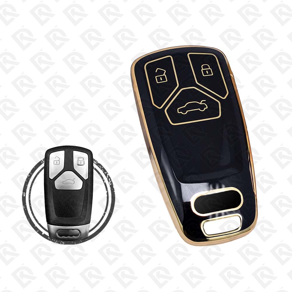 AUDI SMART TPU SHELL 3BUTTONS - BLACK GOLD