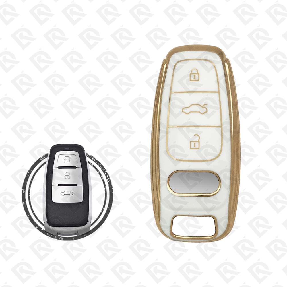 AUDI SMART TPU SHELL 3BUTTONS -  WHITE GOLD