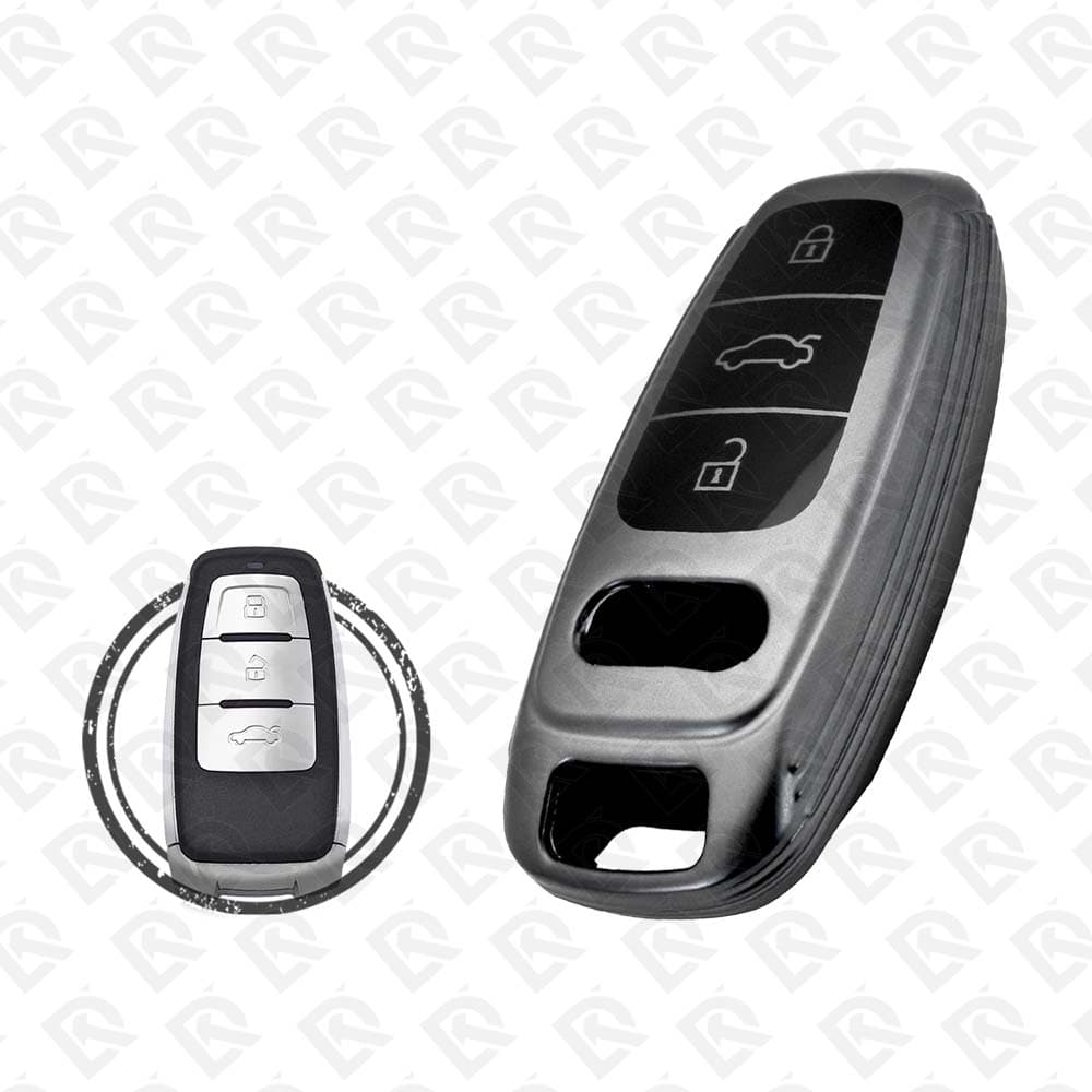 AUDI SMART TPU SHELL 3BUTTONS  -  BLACK METAL