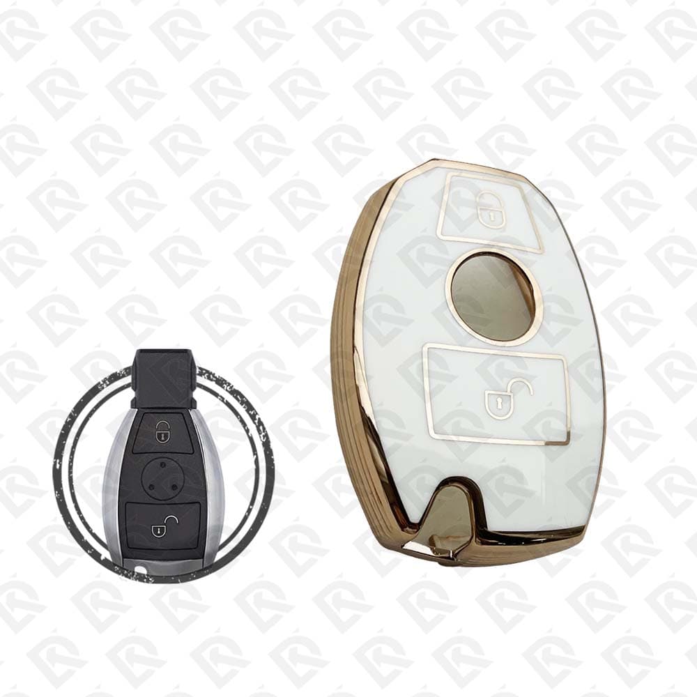MERCEDES BENZ TPU SHELL 2BUTTONS -  WHITE GOLD
