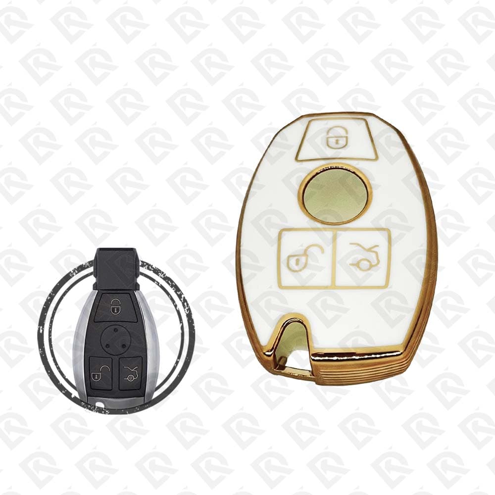 MERCEDES BENZ TPU SHELL 3BUTTONS  -  WHITE GOLD