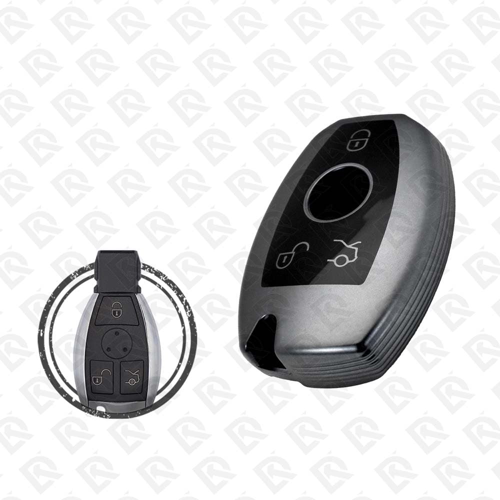 MERCEDES BENZ TPU SHELL 3BUTTONS - BLACK METAL