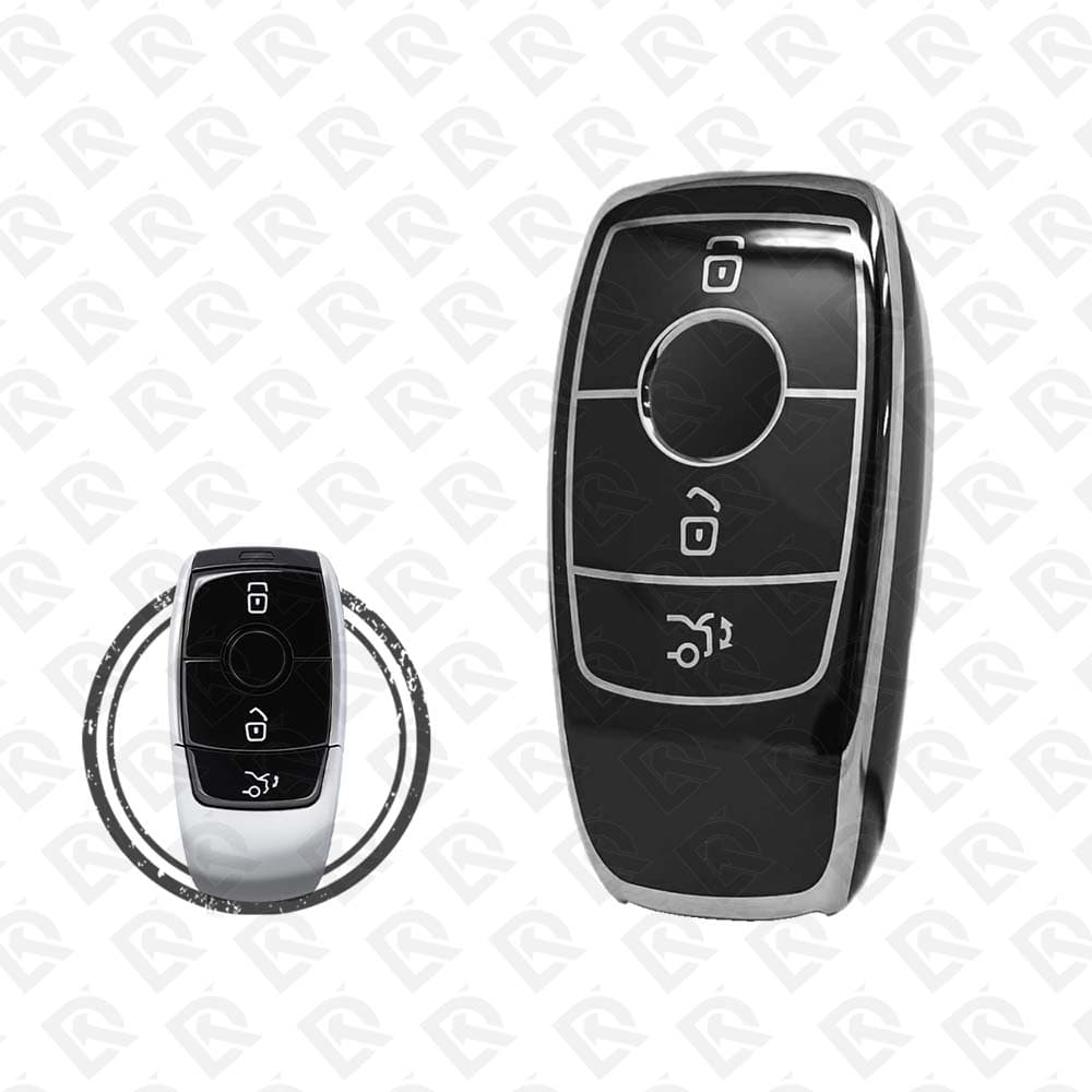 MERCEDES BENZ SMART TPU SHELL 3BUTTONS  -  BLACK CHROME