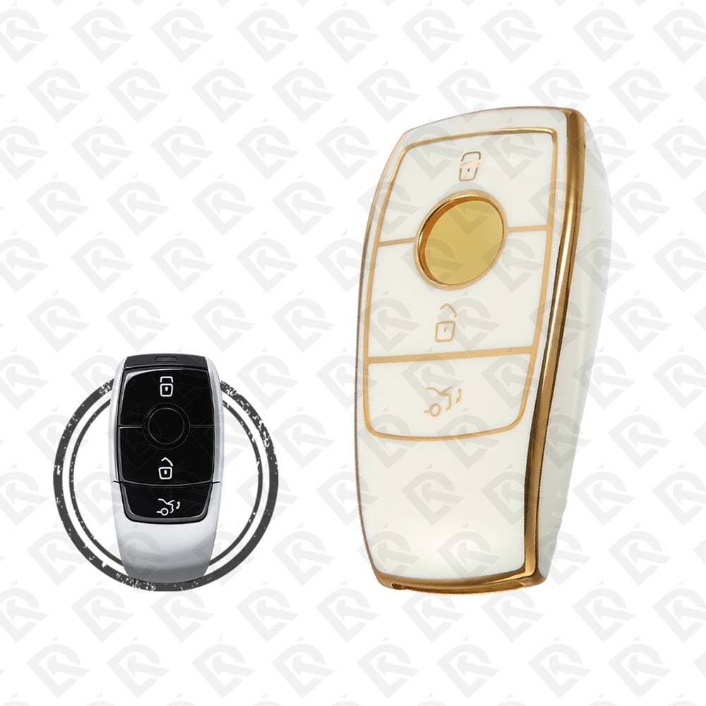 MERCEDES BENZ SMART TPU SHELL 3BUTTONS - WHITE GOLD