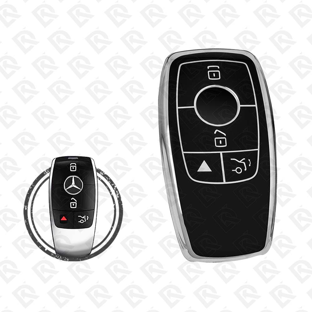 MERCEDES BENZ SMART TPU SHELL 4BUTTONS - BLACK CHROME