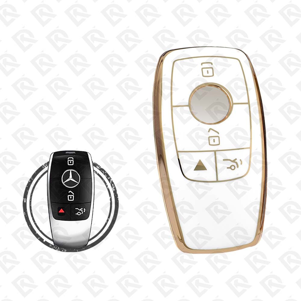 MERCEDES BENZ SMART TPU SHELL 4BUTTONS - WHITE GOLD