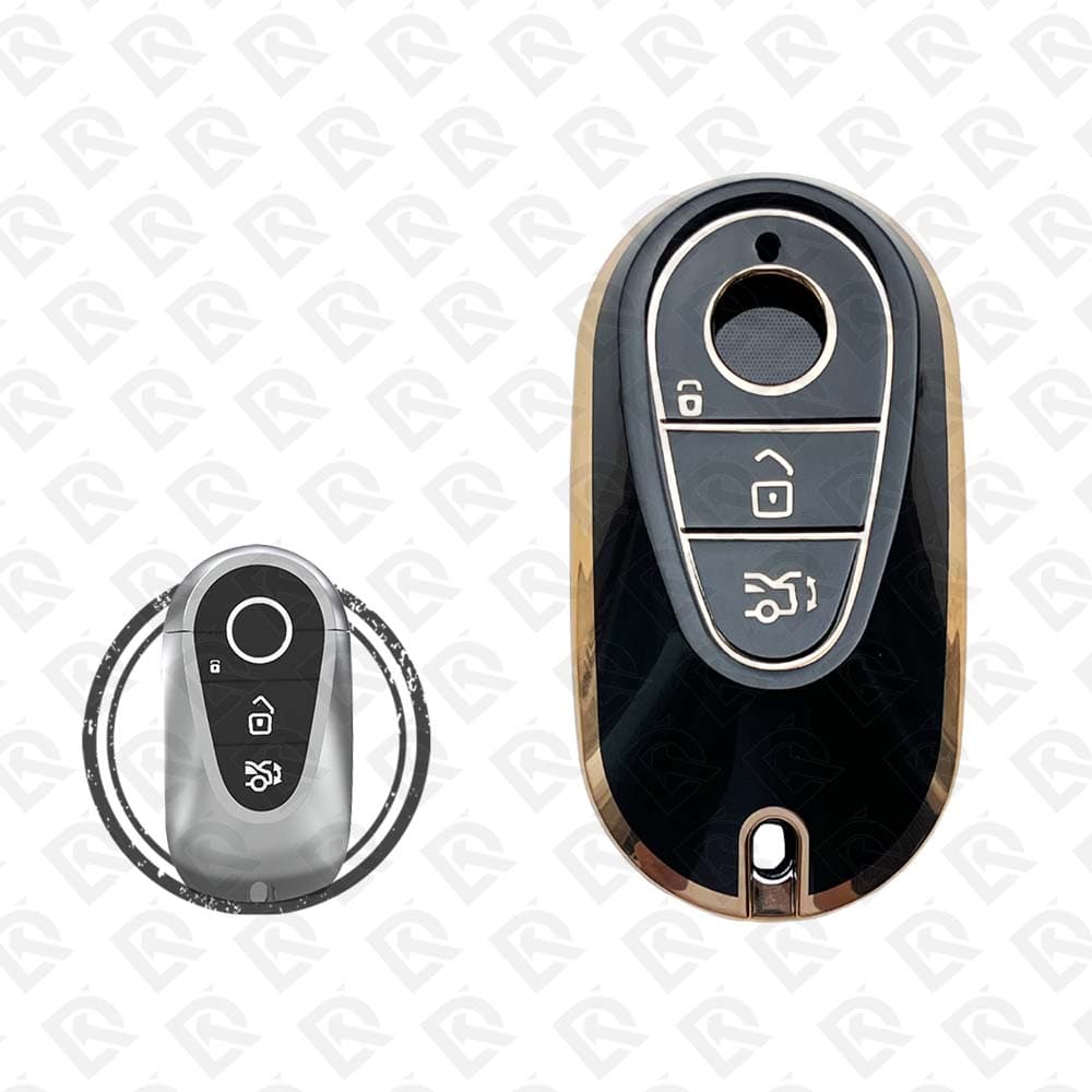 MERCEDES BENZ SMART TPU SHELL 3BUTTONS - BLACK GOLD