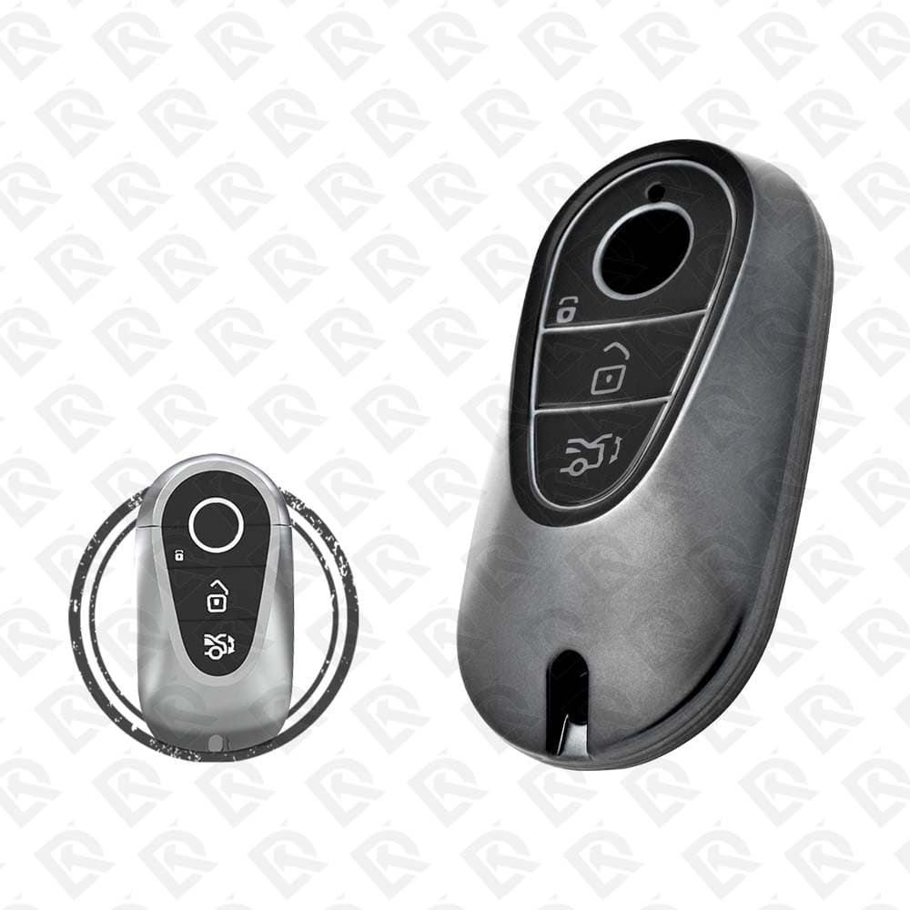 MERCEDES BENZ SMART TPU SHELL 3BUTTONS - BLACK METAL