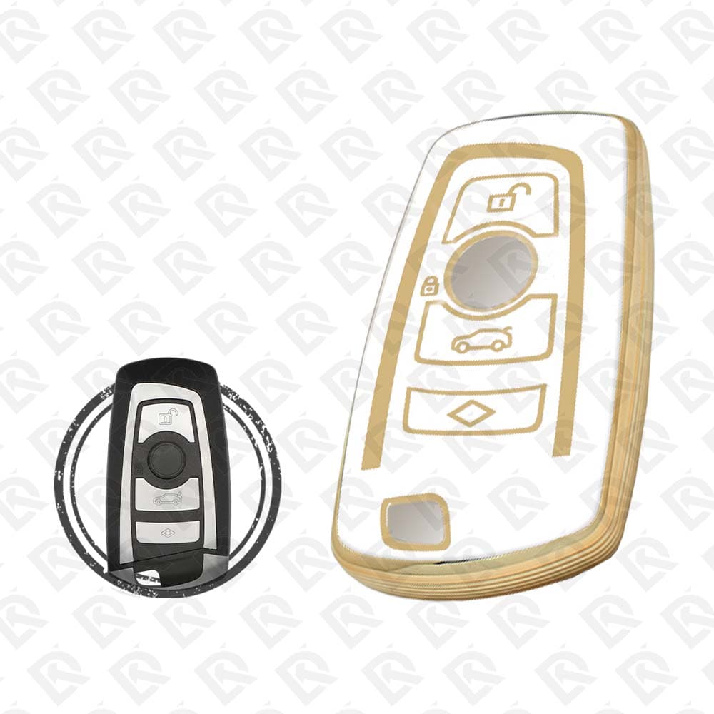 BMW SMART TPU SHELL 4BUTTON -  WHITE GOLD