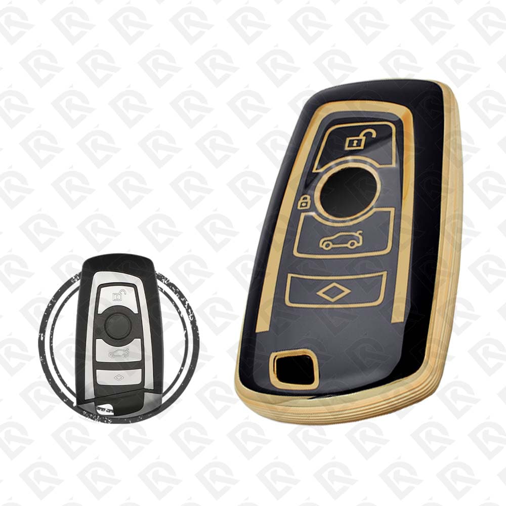 BMW SMART TPU SHELL 4BUTTON  -  BLACK GOLD