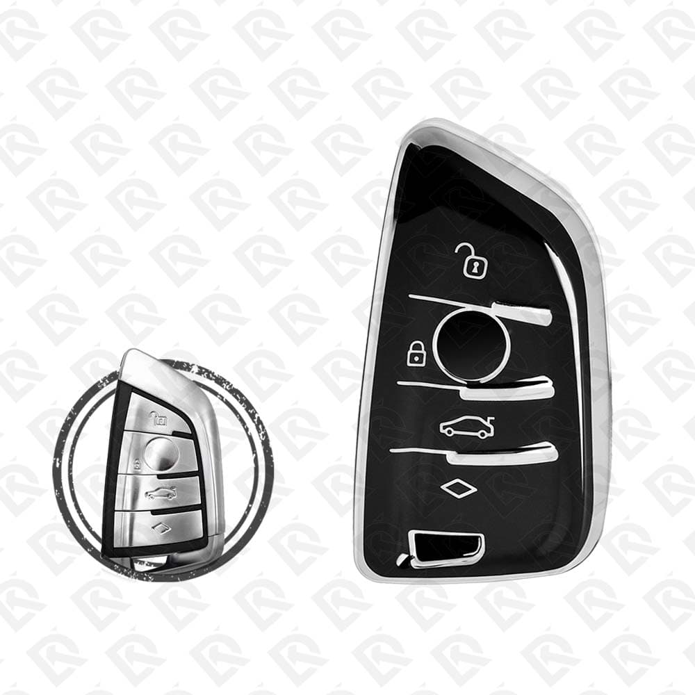 BMW SMART  TPU SHELL 4BUTTON  -  BLACK CHROME