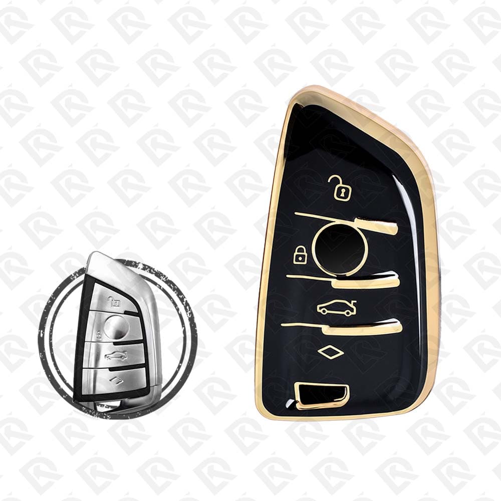 BMW SMART TPU SHELL 4BUTTON   -  BLACK GOLD