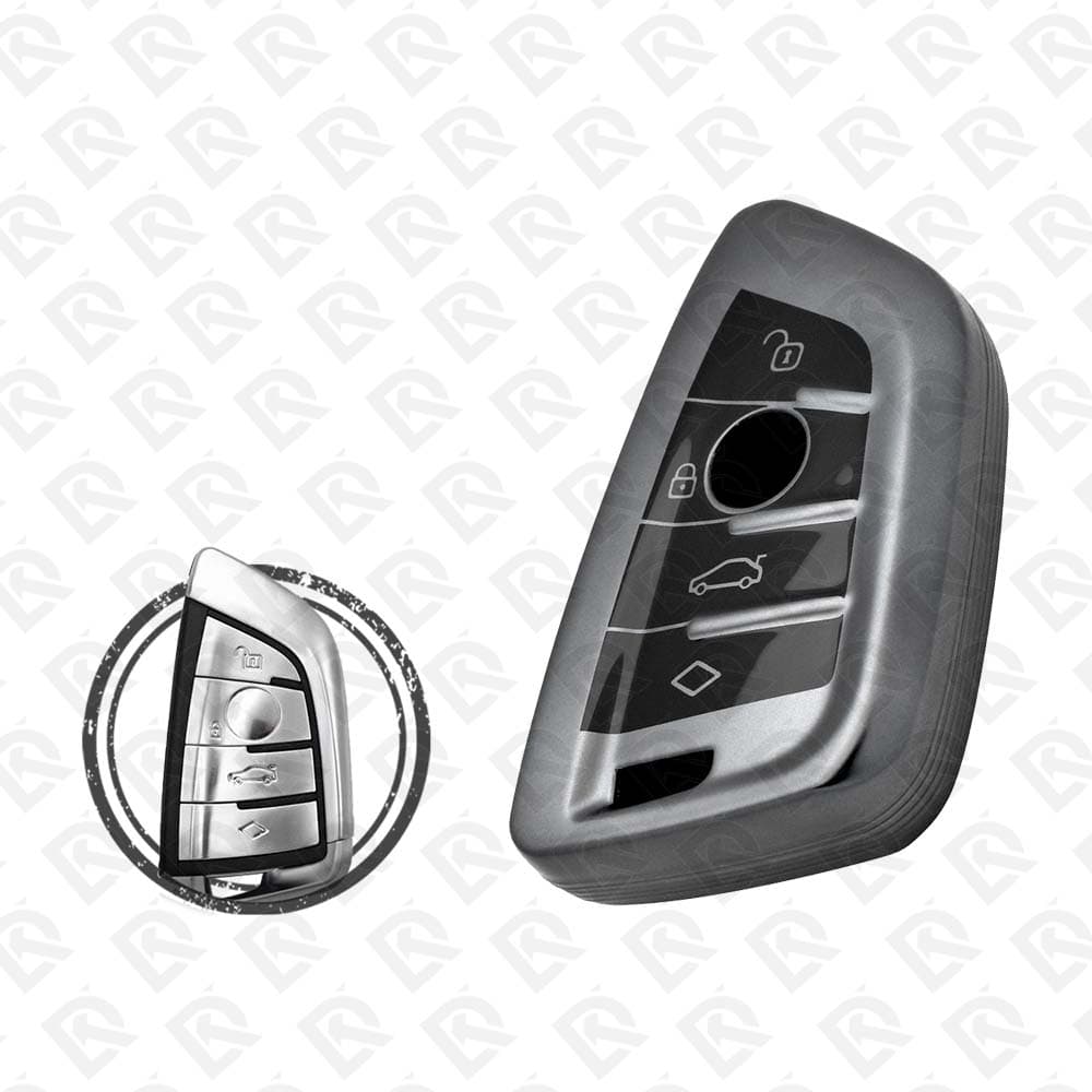 BMW SMART TPU SHELL 4BUTTON -  BLACK METAL
