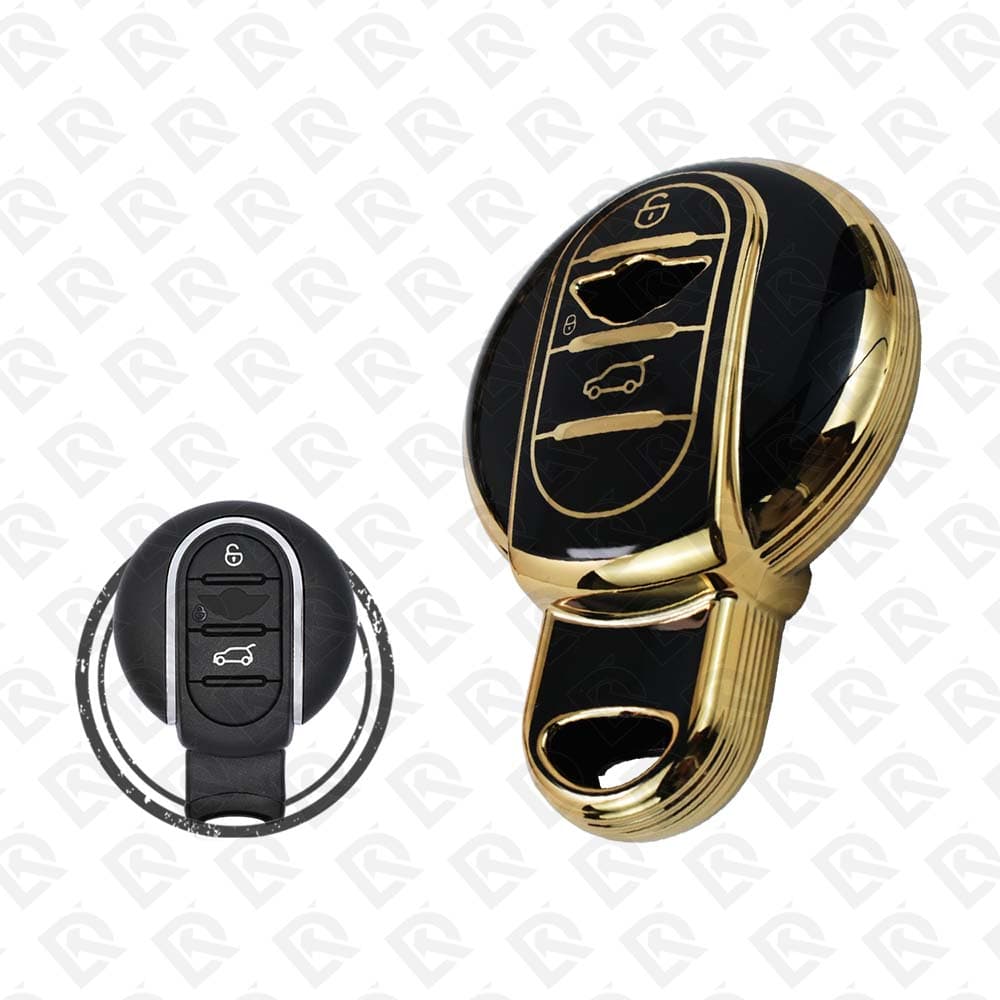 MINI COOPER SMART TPU SHELL 3BUTTONS  -  BLACK GOLD