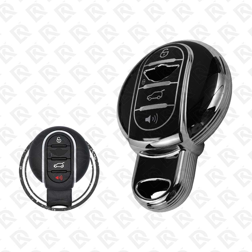 MINI COOPER SMART TPU SHELL 4BUTTONS -  BLACK CHROME