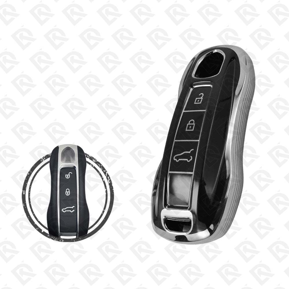 PORSCHE TPU SHELL 3 BUTTONS  -  BLACK CHROME