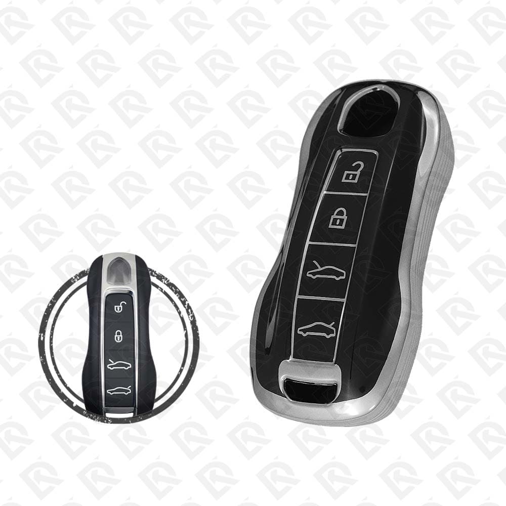 PORSCHE TPU SHELL 4 BUTTONS  -  BLACK CHROME