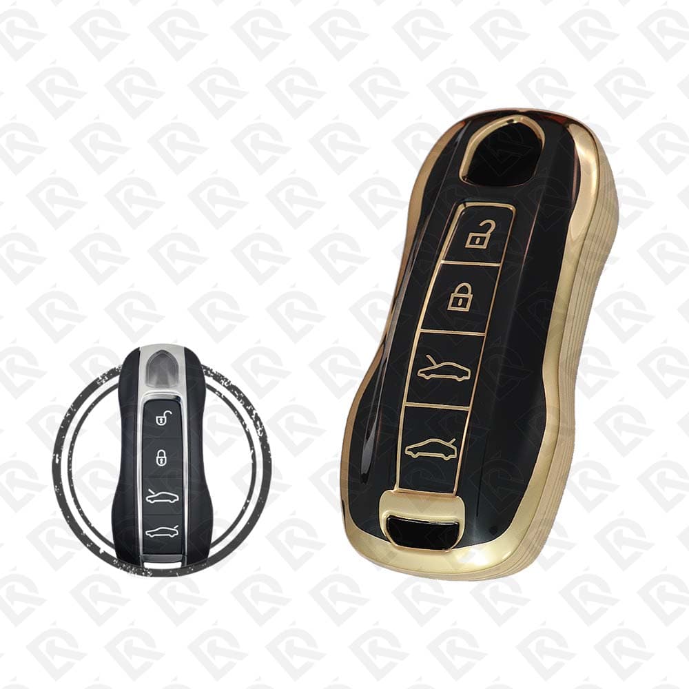 PORSCHE TPU SHELL 4 BUTTONS  -  BLACK GOLD