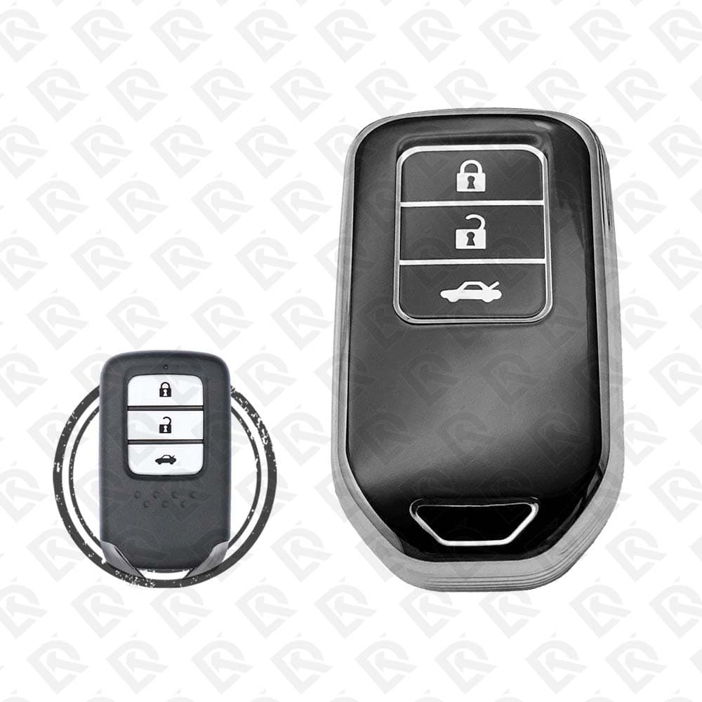 HONDA MOTOR SMART TPU SHELL 3BUTTONS  -  BLACK CHROME