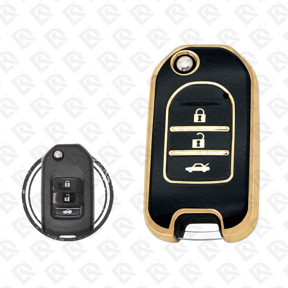 HONDA FLIP TPU SHELL 2BUTTONS  -  BLACK GOLD