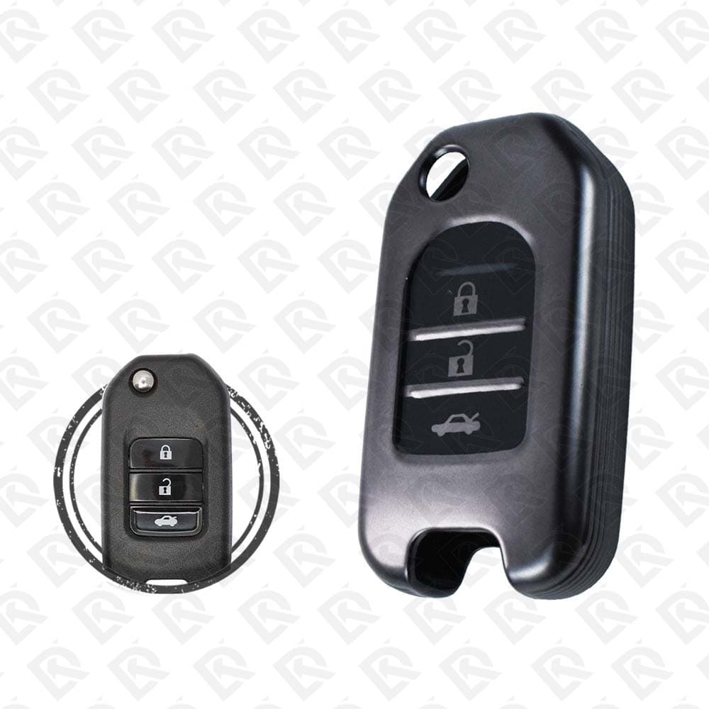HONDA FLIP TPU SHELL 3BUTTONS  -  BLACK METAL