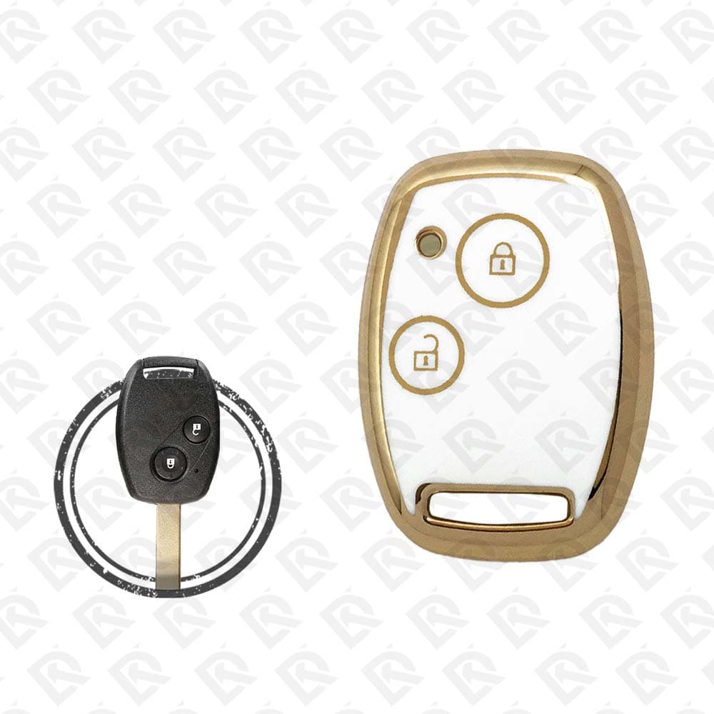 HONDA REMOTE TPU SHELL 2BUTTONS -  WHITE GOLD