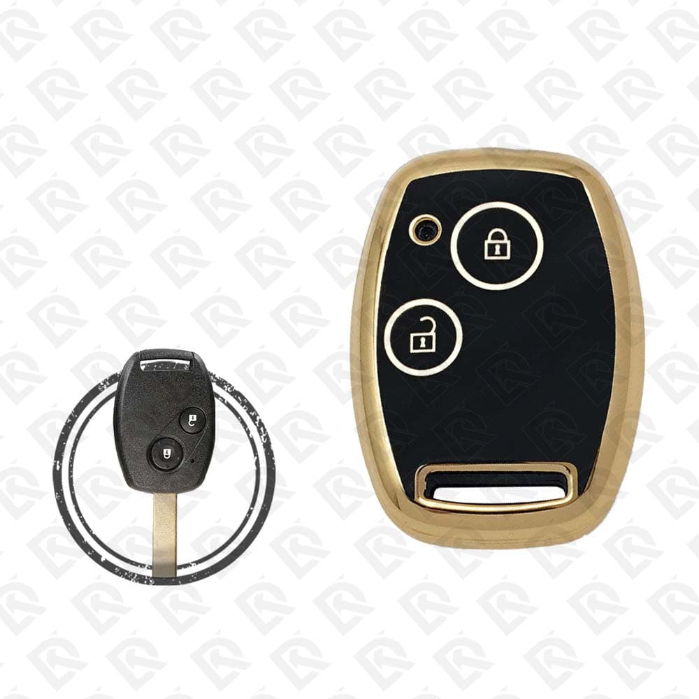 HONDA REMOTE TPU SHELL 2BUTTONS  -  BLACK GOLD