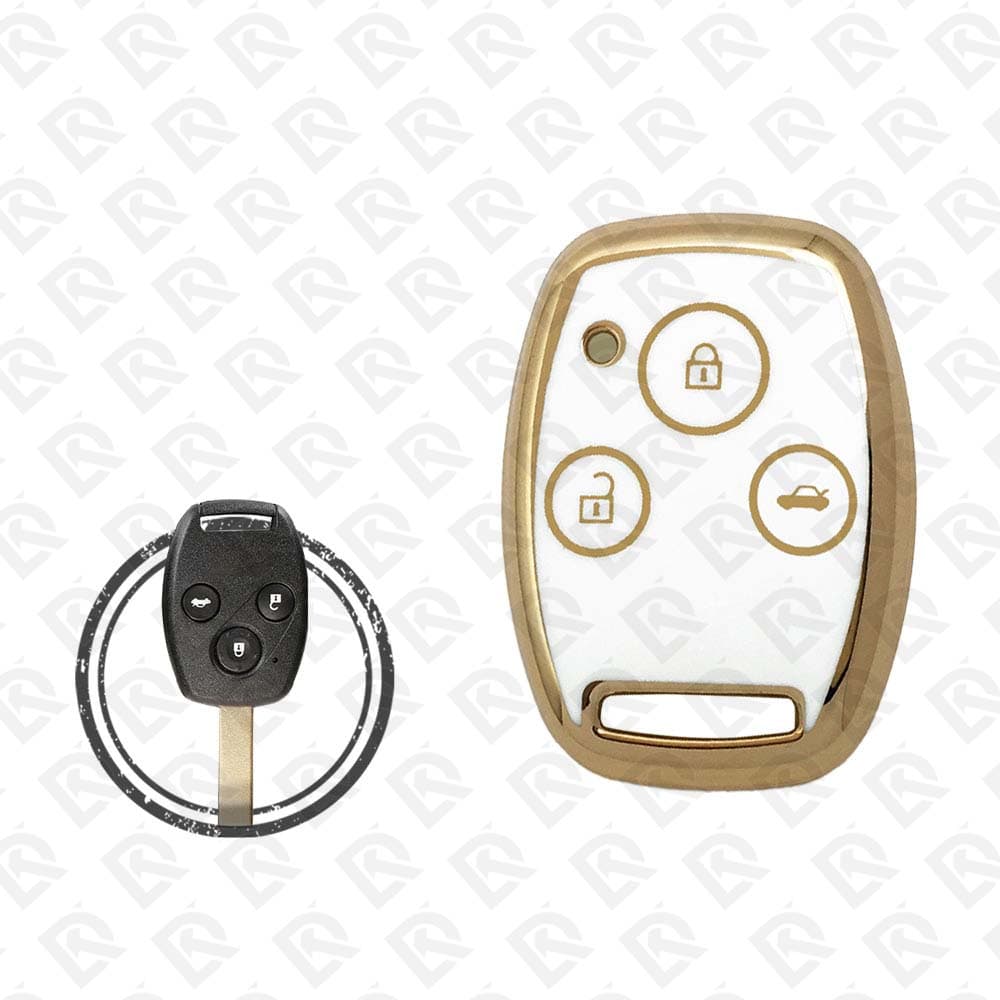 HONDA REMOTE TPU SHELL 3BUTTONS  -  WHITE GOLD