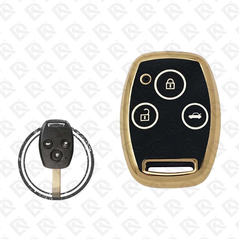 HONDA REMOTE TPU SHELL 3BUTTONS -  BLACK GOLD