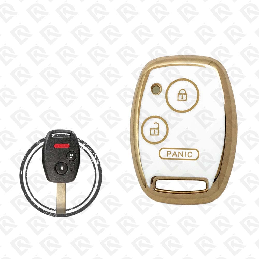 HONDA REMOTE TPU SHELL 3BUTTONS  -  WHITE GOLD