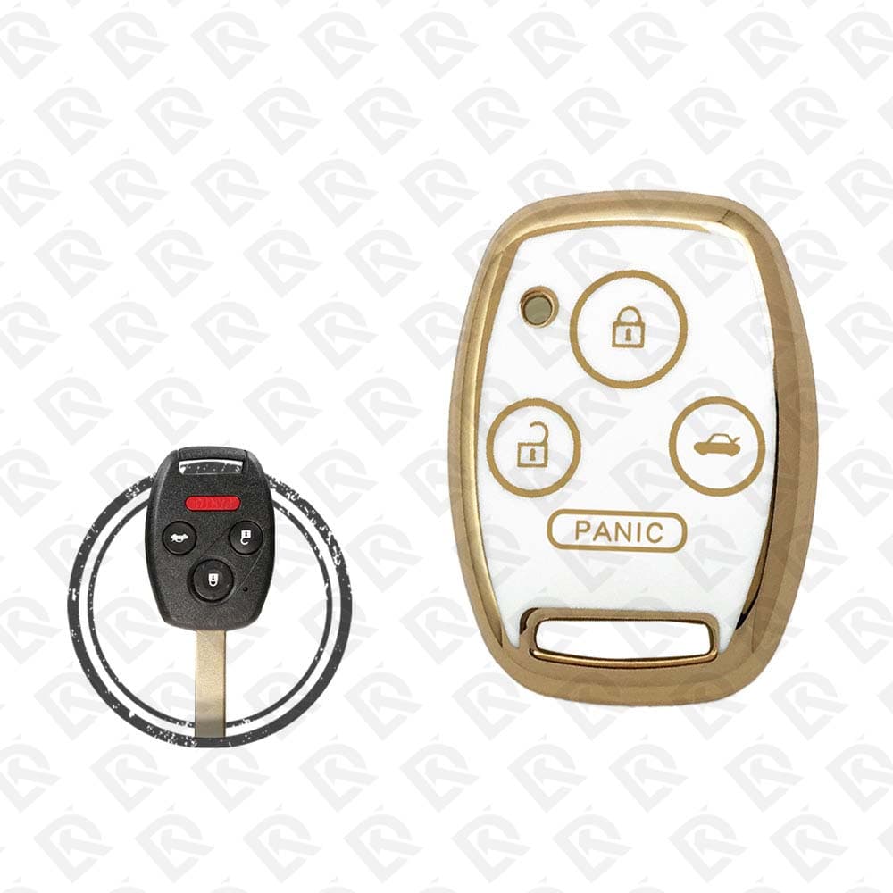 HONDA REMOTE TPU SHELL 4BUTTONS  -  WHITE GOLD
