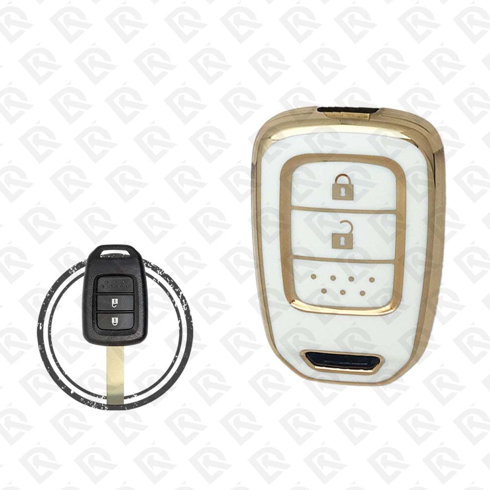 HONDA REMOTE TPU SHELL 2BUTTONS  -  WHITE GOLD