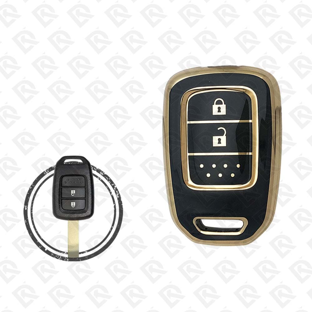 HONDA REMOTE TPU SHELL 2BUTTONS  -  BLACK GOLD
