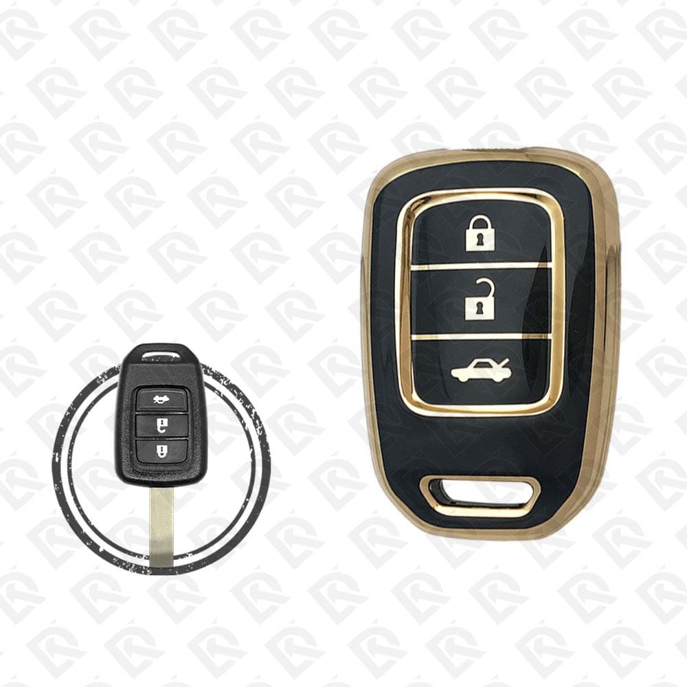 HONDA REMOTE TPU SHELL 3BUTTONS  -  BLACK GOLD