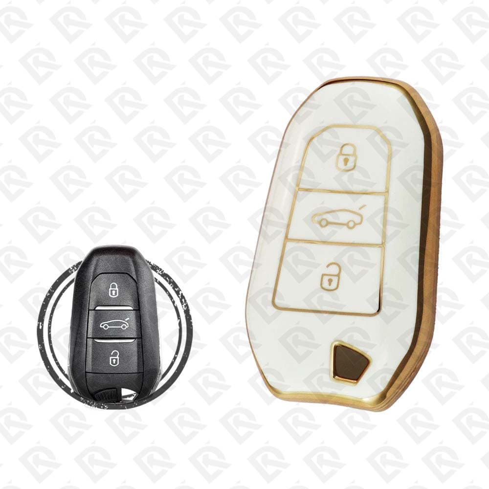PEUGEOT SMART TPU SHELL 3BUTTONS - WHITE GOLD
