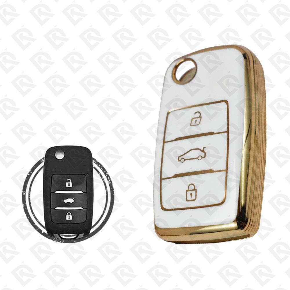 CHANGAN FLIP TPU SHELL 3BUTTONS  -  WHITE GOLD