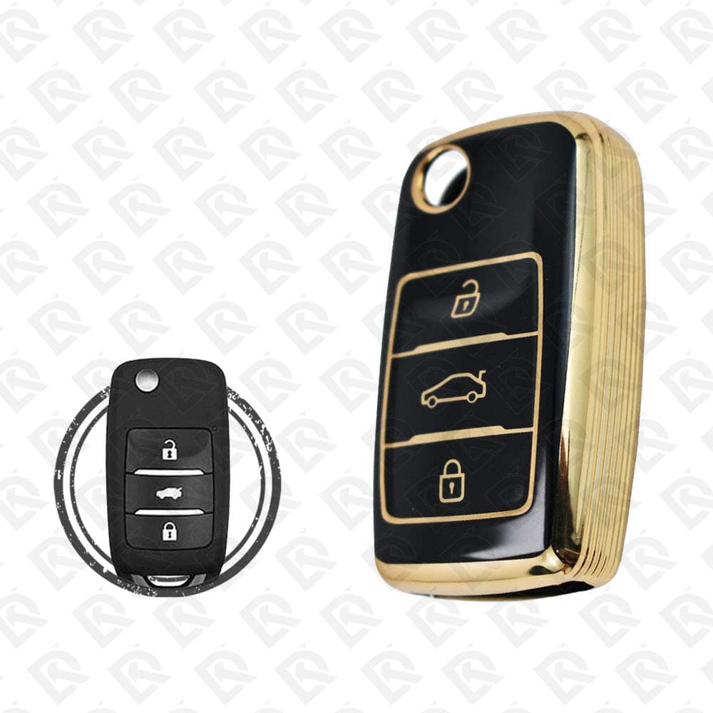 CHANGAN FLIP TPU SHELL 3BUTTONS  -  BLACK GOLD
