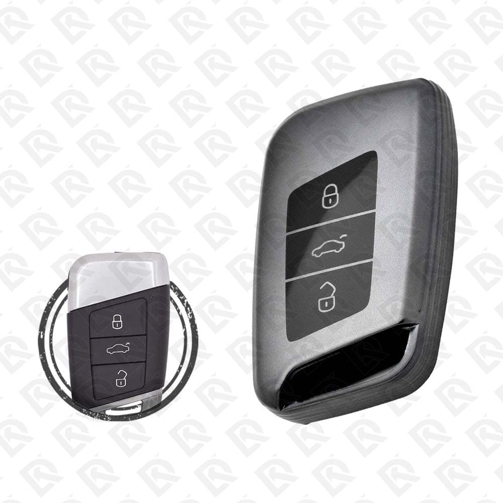 VOLKSWAGEN SMART TPU SHELL 4BUTTONS  -  BLACK METAL
