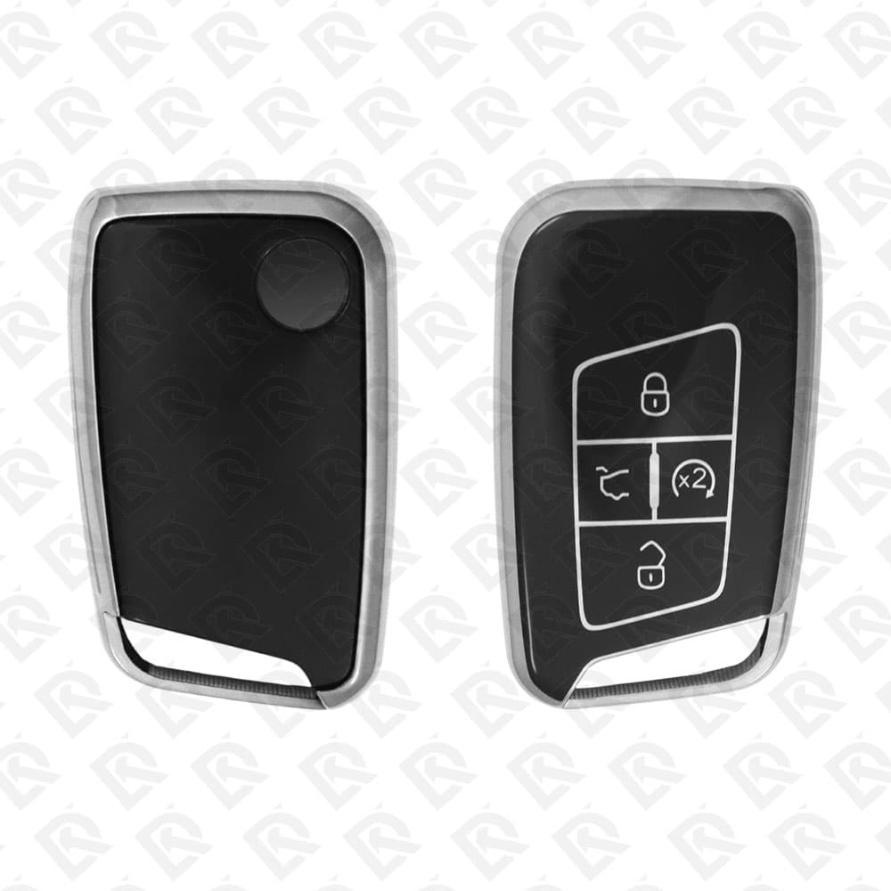 VOLKSWAGEN SMART TPU SHELL 4BUTTONS  -  BLACK CHROME 
