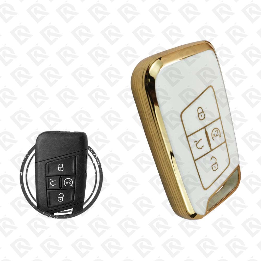 VOLKSWAGEN SMART TPU SHELL 4BUTTONS  -  WHITE GOLD
