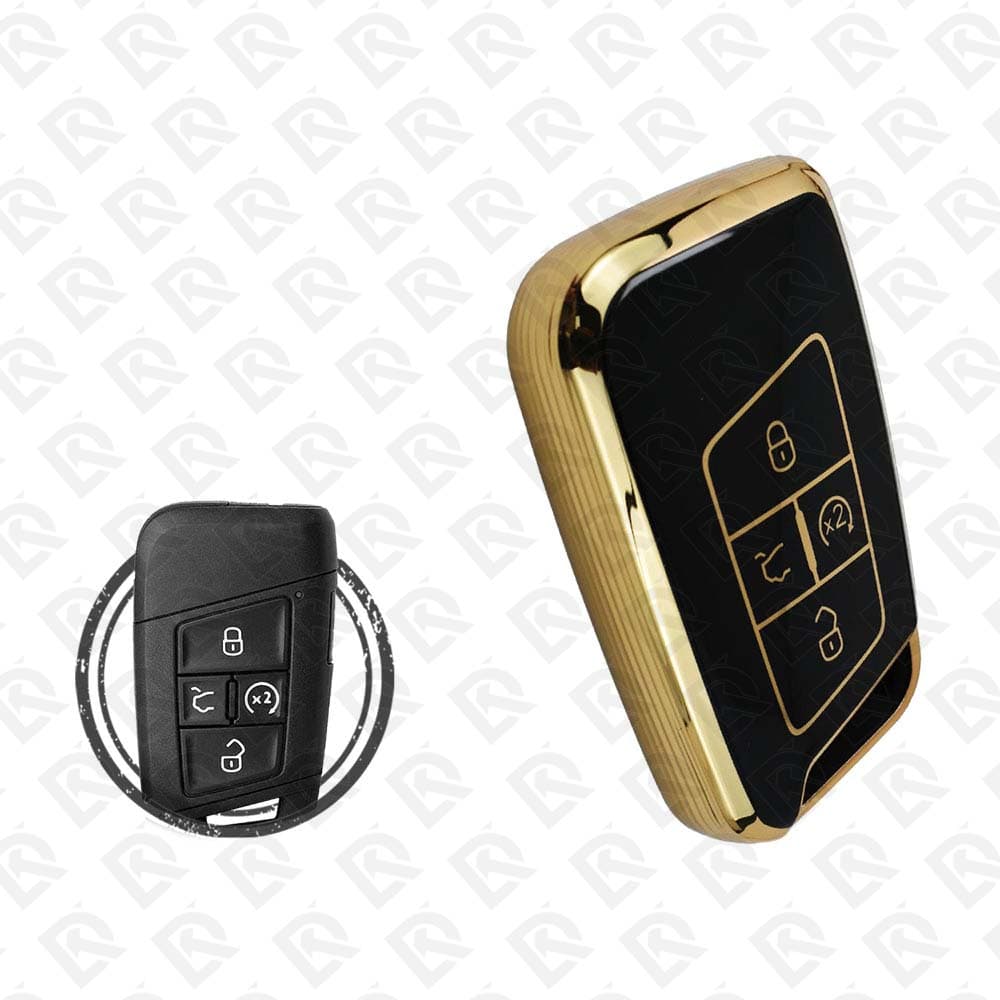 VOLKSWAGEN SMART TPU SHELL 4BUTTONS  -  BLACK GOLD